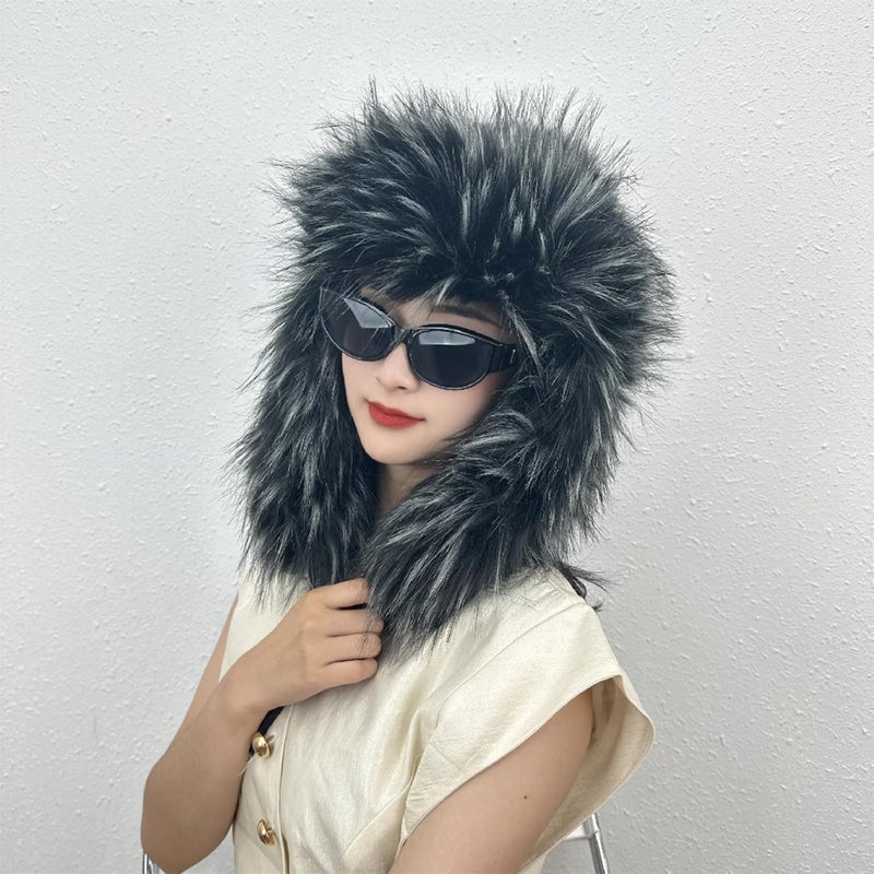 YFJNV Y2K Faux Fur Russian Hat, Soft, Warm Winter Trapper Hat with Earmuffs for Men and Women - Image 5